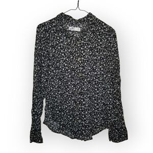 Hollister Black and White Floral Blouse